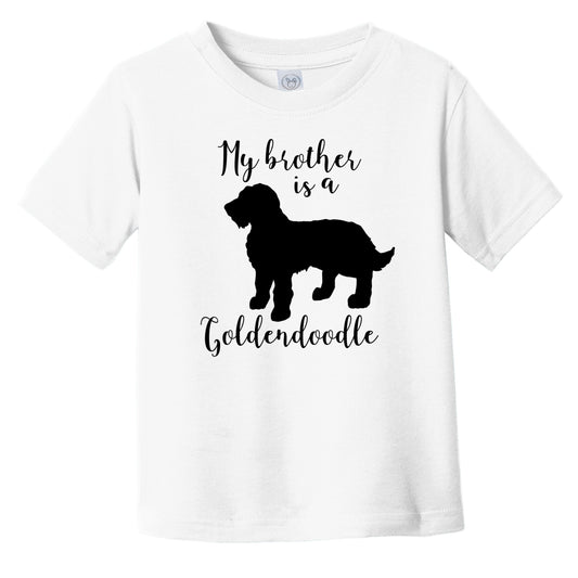 My Brother Is A Goldendoodle Cute Dog Silhouette Infant Toddler T-Shirt