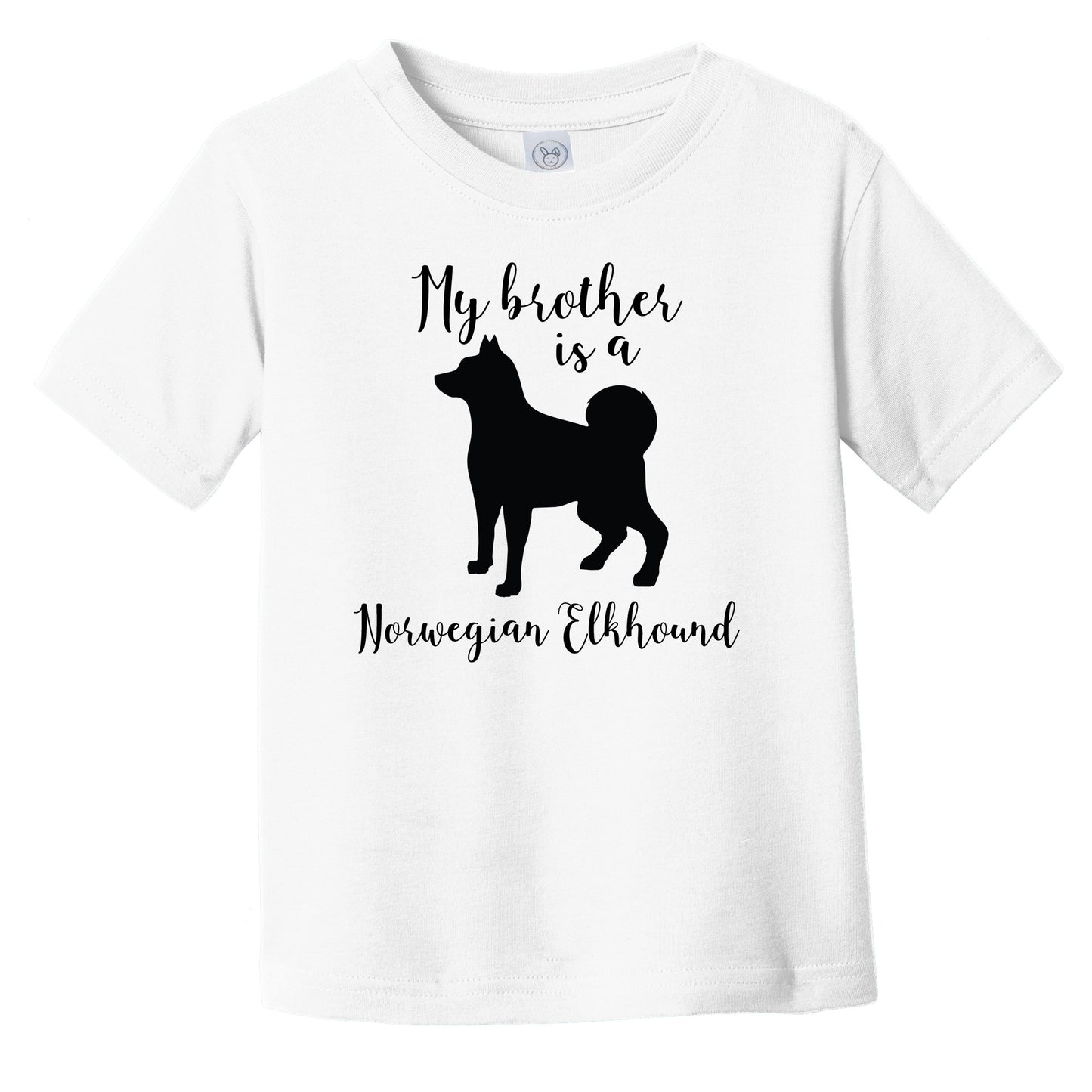 My Brother Is A Norwegian Elkhound Cute Dog Silhouette Infant Toddler T-Shirt