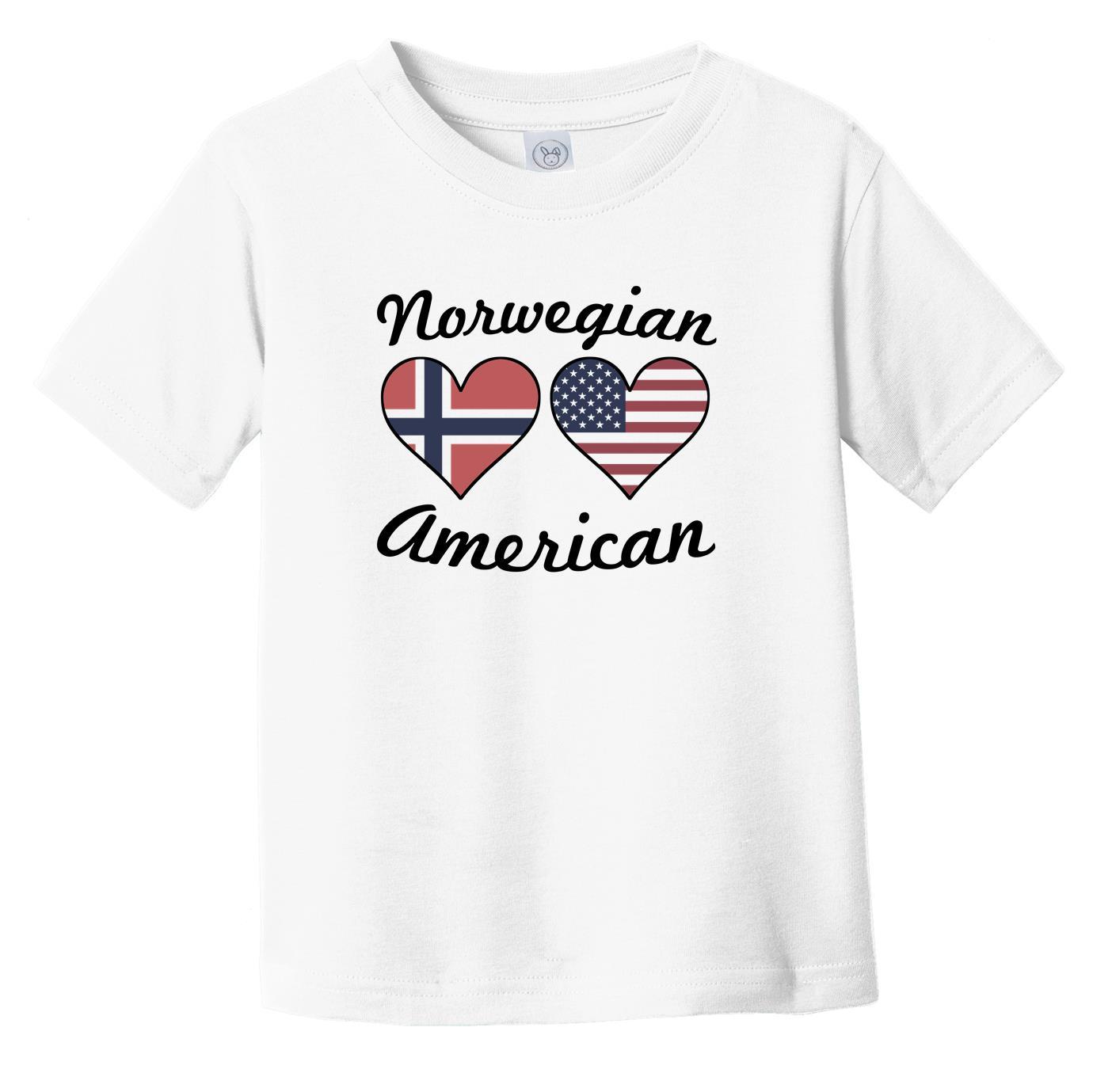 Norwegian American Flag Hearts Infant Toddler T-Shirt