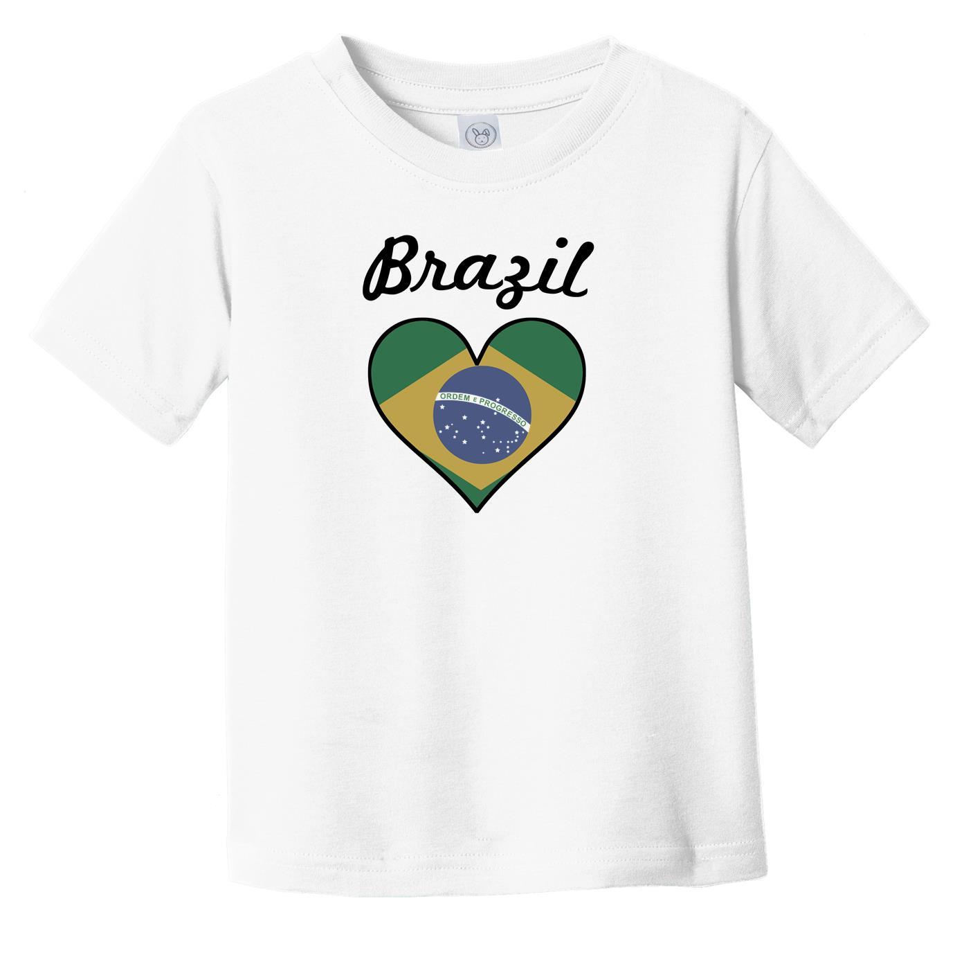 Brazilian Flag Heart Infant Toddler T-Shirt
