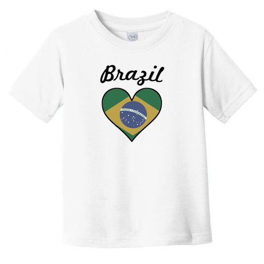 Brazilian Flag Heart Infant Toddler T-Shirt