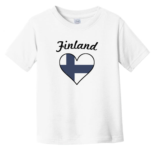 Finnish Flag Heart Infant Toddler T-Shirt