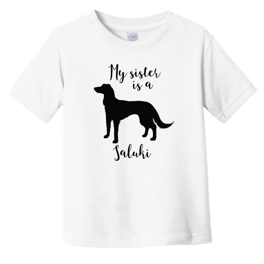 My Sister Is A Saluki Cute Dog Silhouette Infant Toddler T-Shirt