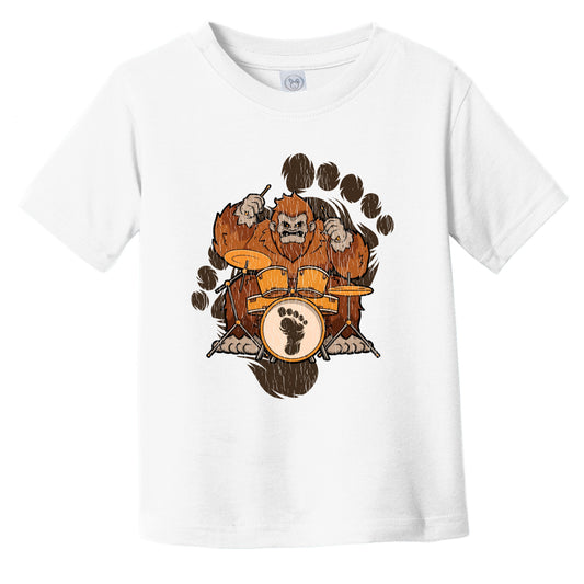 Toddler Bigfoot Drummer Shirt - Sasquatch Playing Drums Infant Toddler T-Shirt