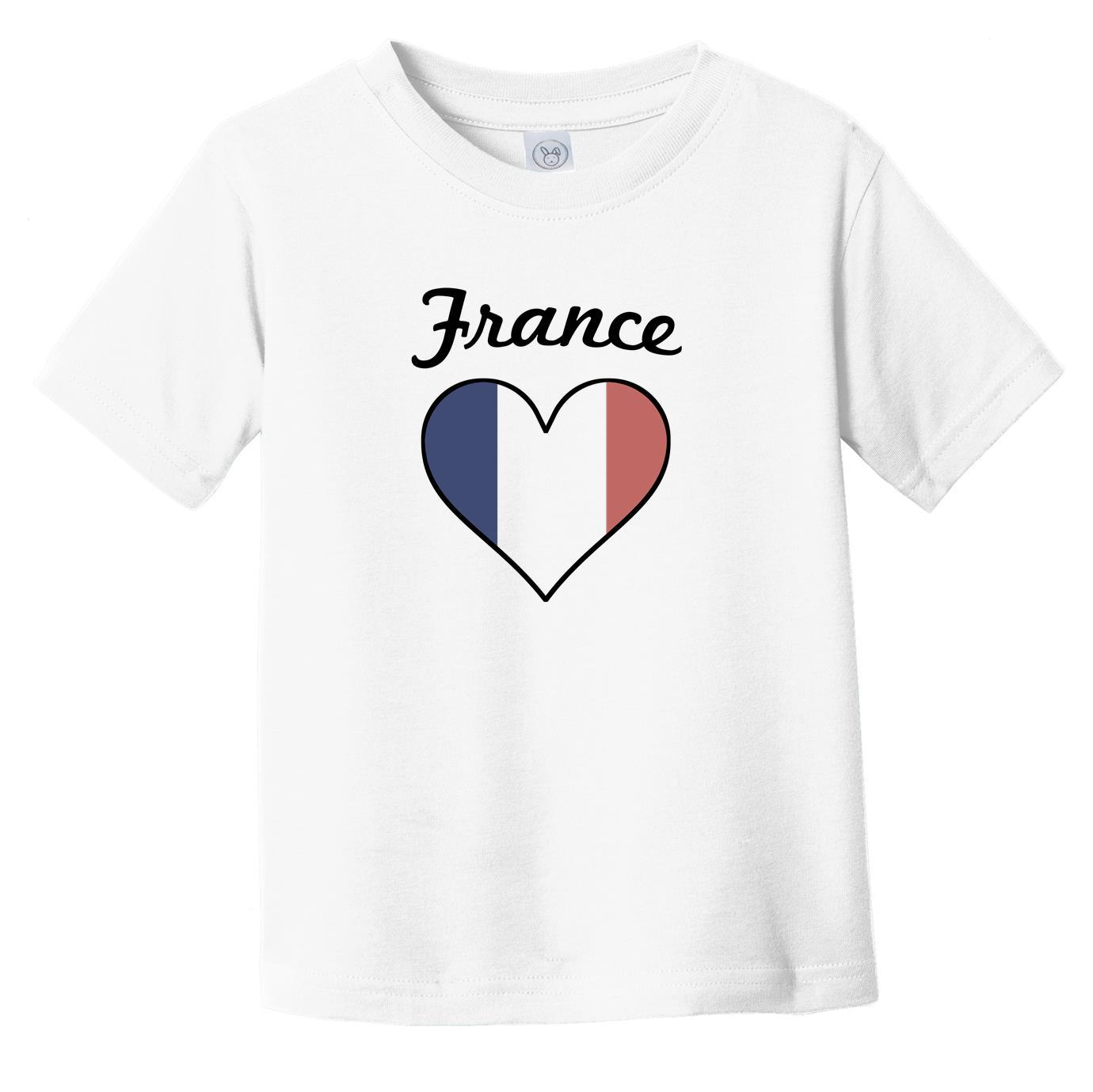 French Flag Heart Infant Toddler T-Shirt