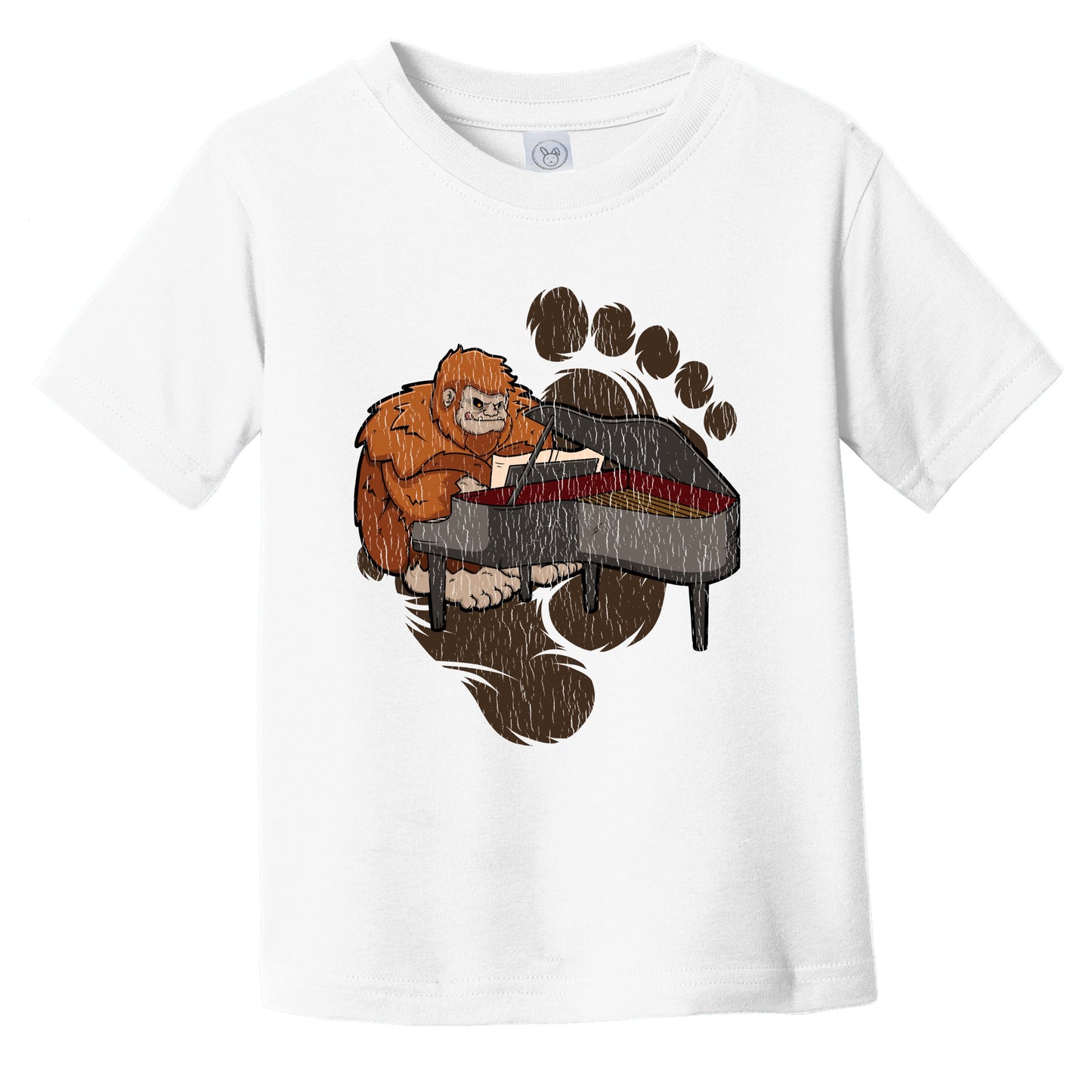 Toddler Bigfoot Piano Shirt - Sasquatch Playing Piano Infant Toddler T-Shirt