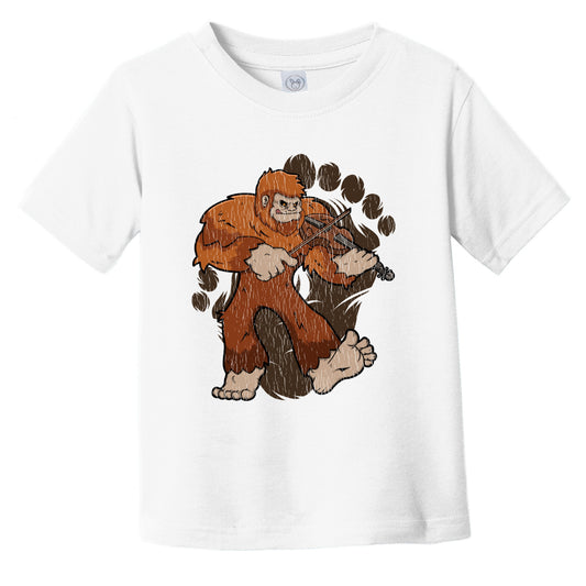 Toddler Bigfoot Violin Shirt - Sasquatch Playing Violin Infant Toddler T-Shirt