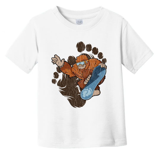 Toddler Bigfoot Snowboarding Shirt - Sasquatch Riding Snowboard Infant Toddler T-Shirt