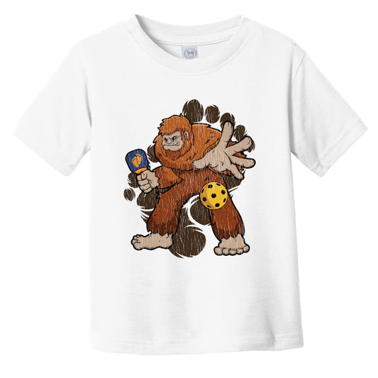 Toddler Bigfoot Pickleball Shirt - Sasquatch Playing Pickleball Infant Toddler T-Shirt