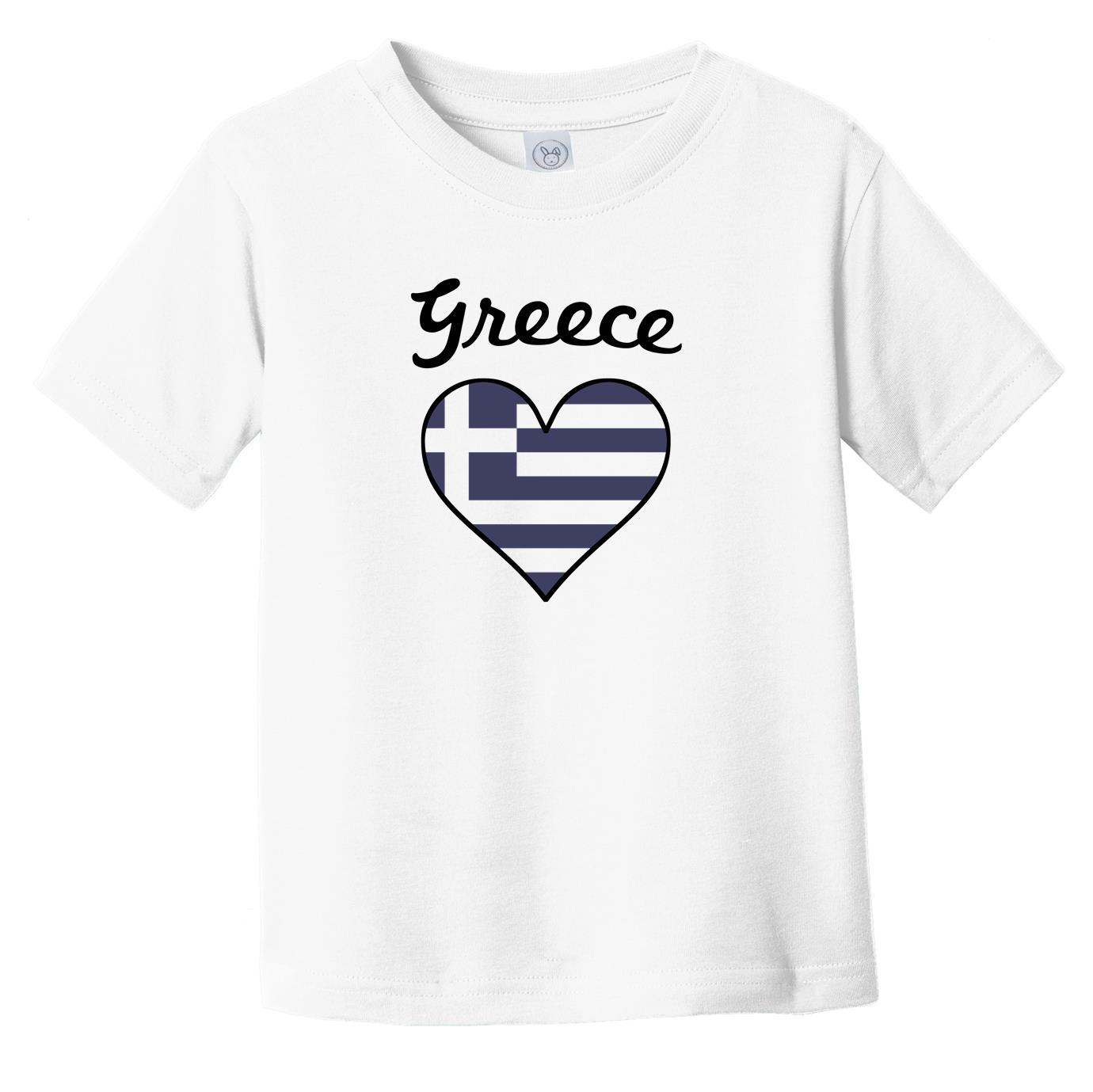 Greek Flag Heart Infant Toddler T-Shirt