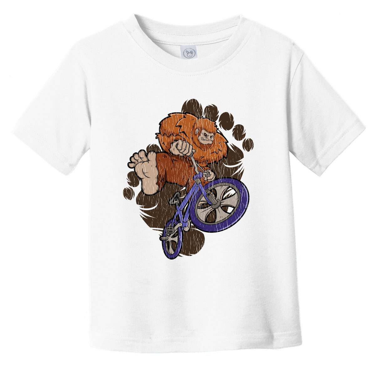 Toddler Bigfoot BMX Shirt - Sasquatch on BMX Bike Infant Toddler T-Shirt