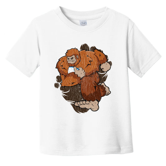 Toddler Bigfoot Rugby Shirt - Sasquatch Playing Rugby Infant Toddler T-Shirt