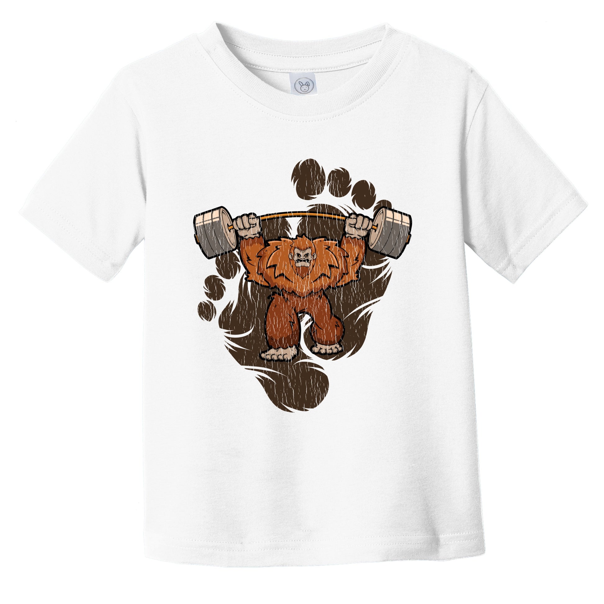 Toddler Bigfoot Weightlifting Shirt - Sasquatch Lifting Weights Infant Toddler T-Shirt