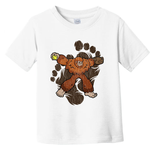 Toddler Bigfoot Softball Shirt - Sasquatch Softball Pitcher Infant Toddler T-Shirt