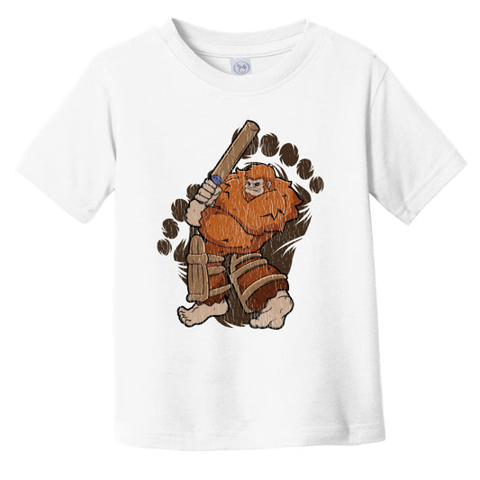 Toddler Bigfoot Cricket Shirt - Sasquatch Playing Cricket Infant Toddler T-Shirt