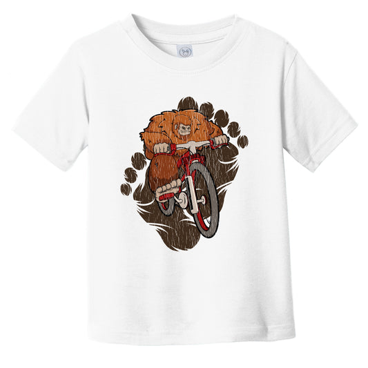 Toddler Bigfoot Cycling Shirt - Sasquatch Riding Bike Infant Toddler T-Shirt