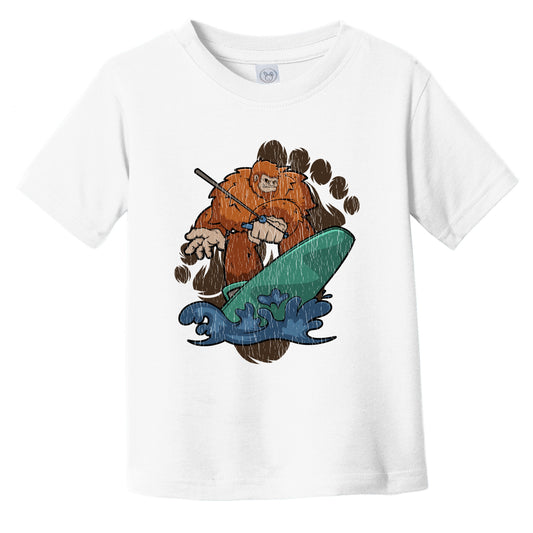 Toddler Bigfoot Wakeboarding Shirt - Sasquatch on Wakeboard Infant Toddler T-Shirt