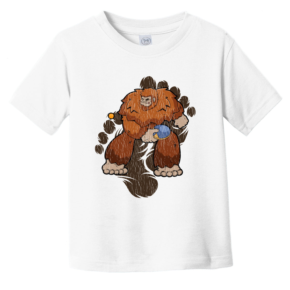 Toddler Bigfoot Table Tennis Shirt - Sasquatch Playing Table Tennis Infant Toddler T-Shirt