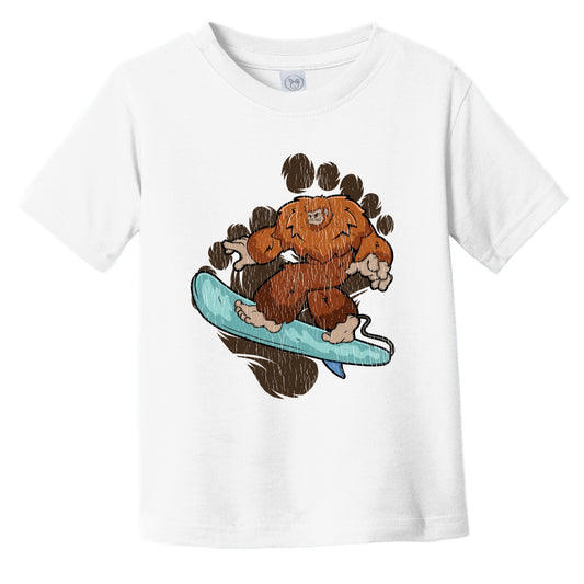 Toddler Bigfoot Surfing Shirt - Sasquatch on Surf Board Infant Toddler T-Shirt