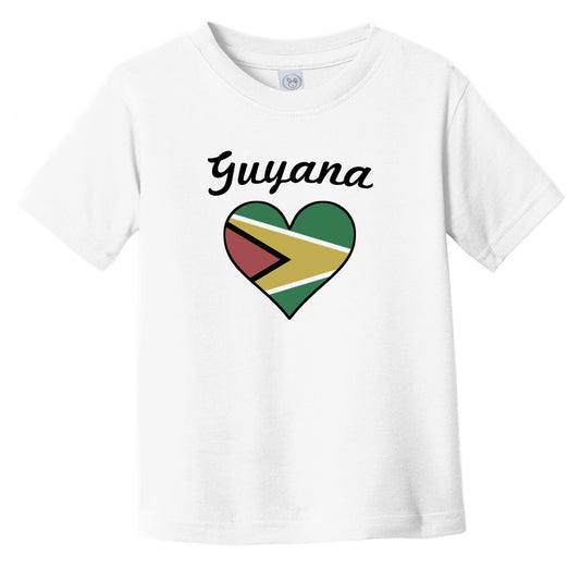 Guyanese Flag Heart Infant Toddler T-Shirt