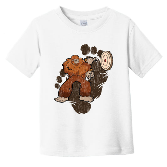 Toddler Bigfoot Darts Shirt - Sasquatch Playing Darts Infant Toddler T-Shirt