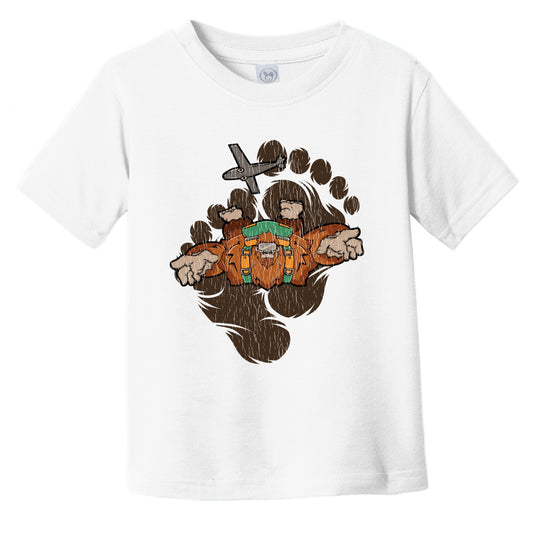 Toddler Bigfoot Skydiving Shirt - Sasquatch Jumping From Air Plane Infant Toddler T-Shirt