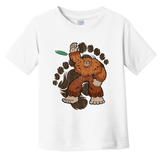 Toddler Bigfoot Disc Golf Shirt - Sasquatch Throwing Disc Infant Toddler T-Shirt