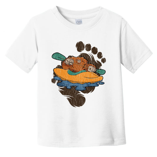 Toddler Bigfoot Kayaking Shirt - Sasquatch Paddling Kayak Infant Toddler T-Shirt