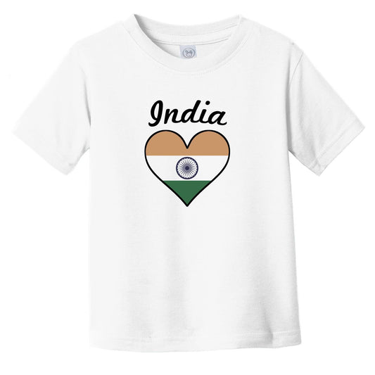 Indian Flag Heart Infant Toddler T-Shirt