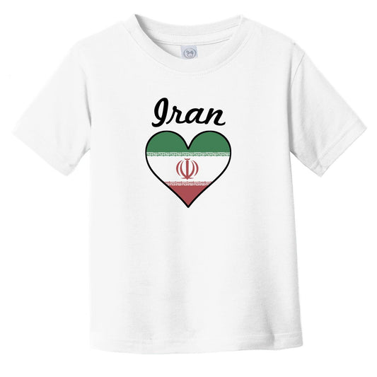 Iranian Flag Heart Infant Toddler T-Shirt