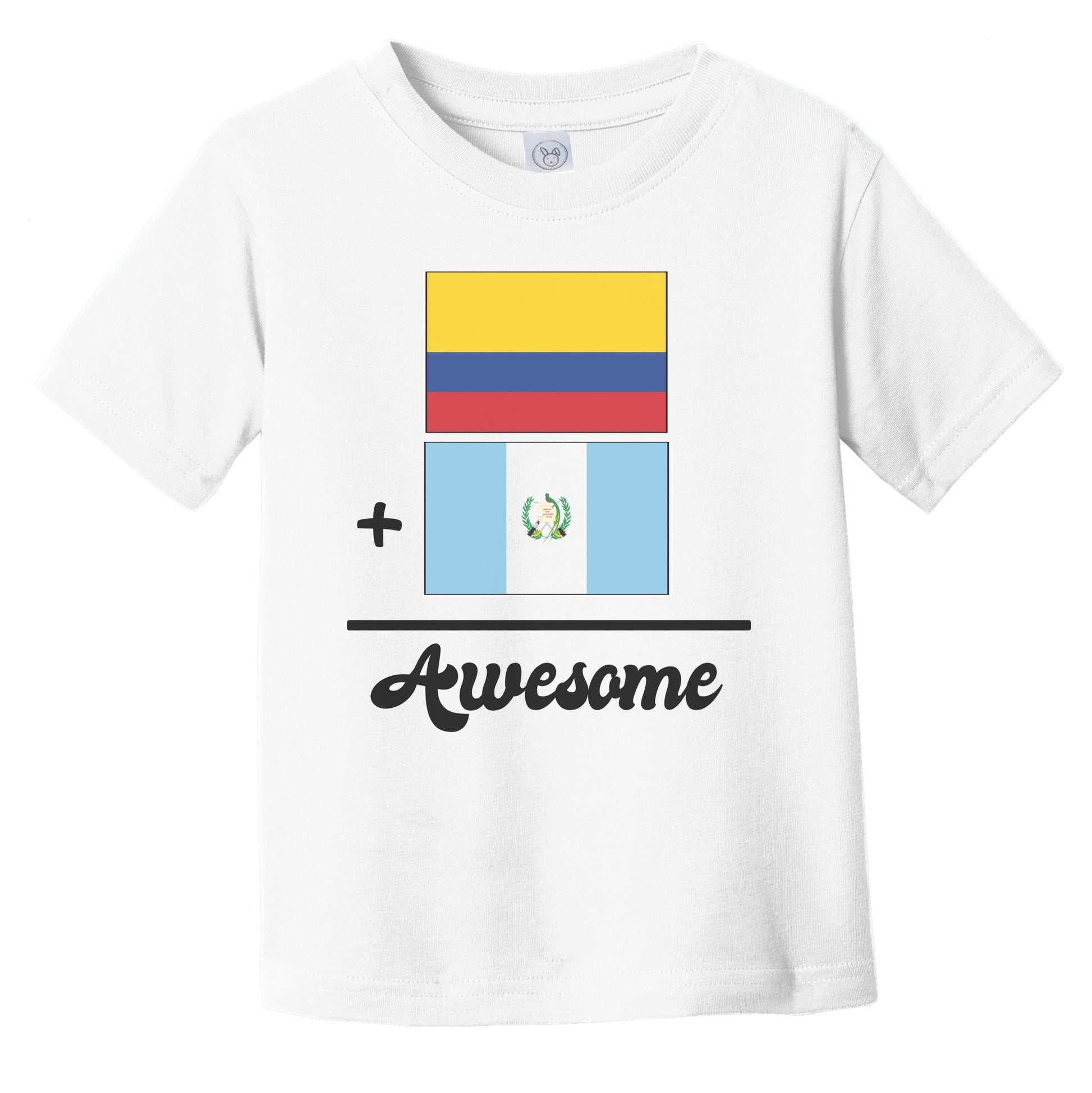 Colombia Plus Guatemala Equals Awesome Cute Colombian Guatemalan Flags Infant Toddler T-Shirt