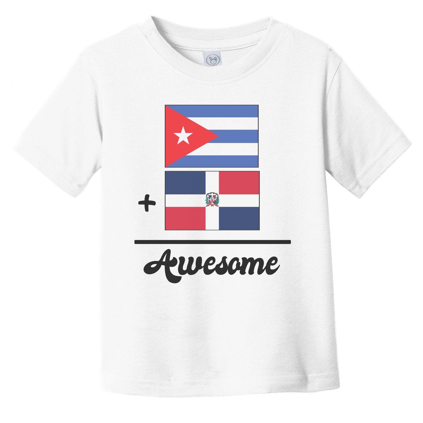 Cuba Plus Dominican Republic Equals Awesome Cute Cuban Dominican Flags Infant Toddler T-Shirt