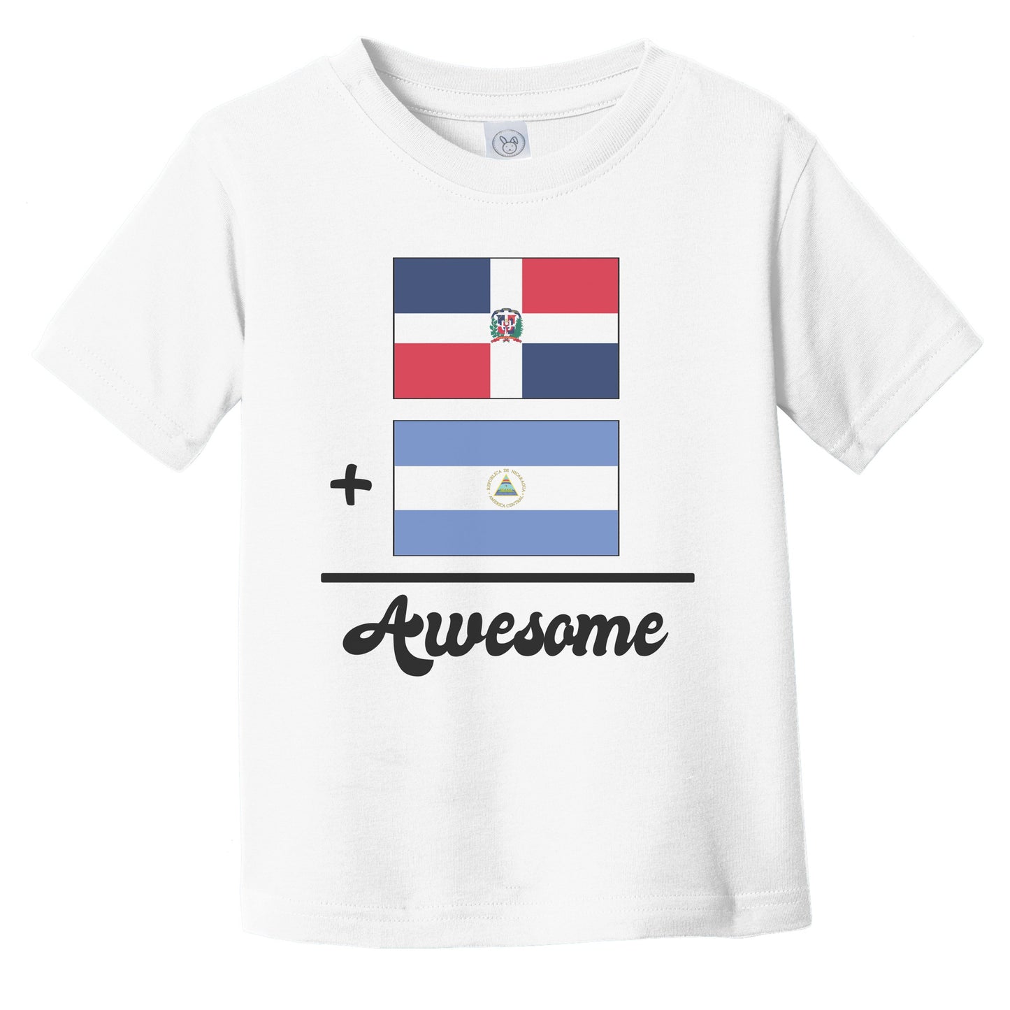Dominican Republic Plus Nicaragua Equals Awesome Cute Dominican Nicaraguan Flags Infant Toddler T-Shirt