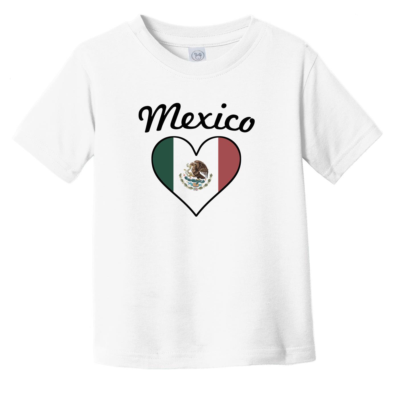 Mexican Flag Heart Infant Toddler T-Shirt