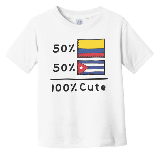 50% Colombian Plus 50% Cuban Equals 100% Cute Colombia Cuba Flags Infant Toddler T-Shirt