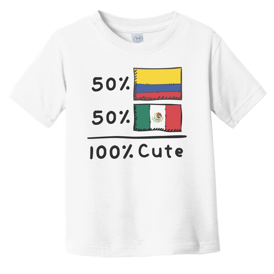 50% Colombian Plus 50% Mexican Equals 100% Cute Colombia Mexico Flags Infant Toddler T-Shirt