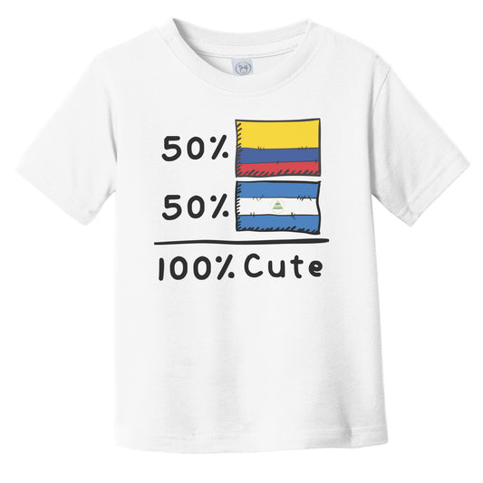 50% Colombian Plus 50% Nicaraguan Equals 100% Cute Colombia Nicaragua Flags Infant Toddler T-Shirt