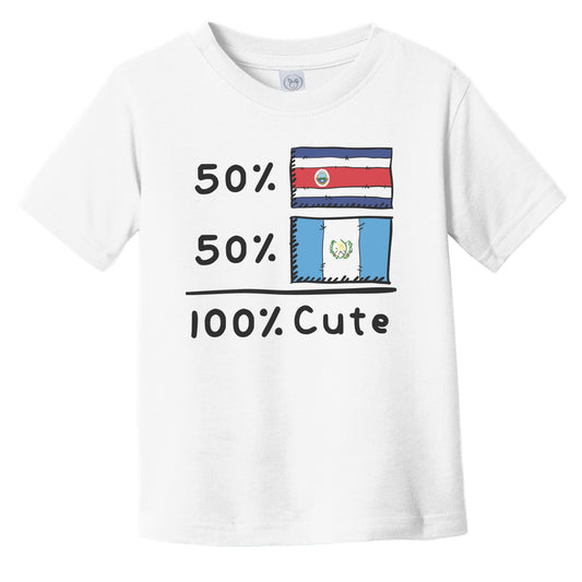50% Costa Rican Plus 50% Guatemalan Equals 100% Cute Costa Rica Guatemala Flags Infant Toddler T-Shirt