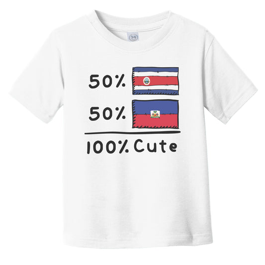 50% Costa Rican Plus 50% Haitian Equals 100% Cute Costa Rica Haiti Flags Infant Toddler T-Shirt