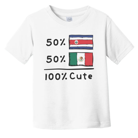 50% Costa Rican Plus 50% Mexican Equals 100% Cute Costa Rica Mexico Flags Infant Toddler T-Shirt