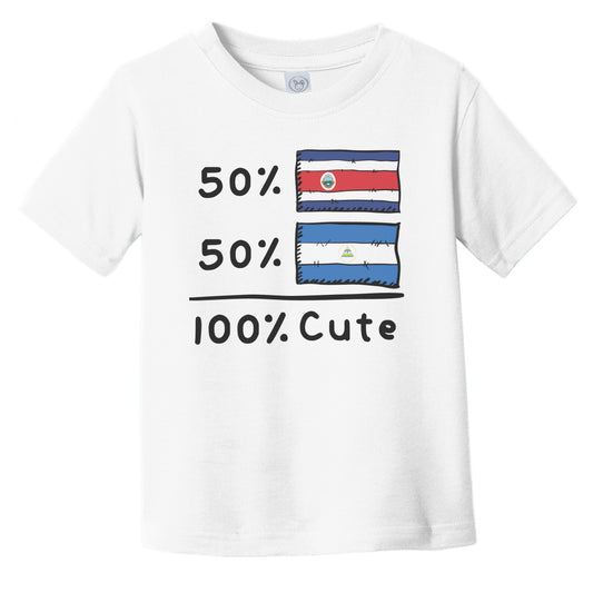 50% Costa Rican Plus 50% Nicaraguan Equals 100% Cute Costa Rica Nicaragua Flags Infant Toddler T-Shirt
