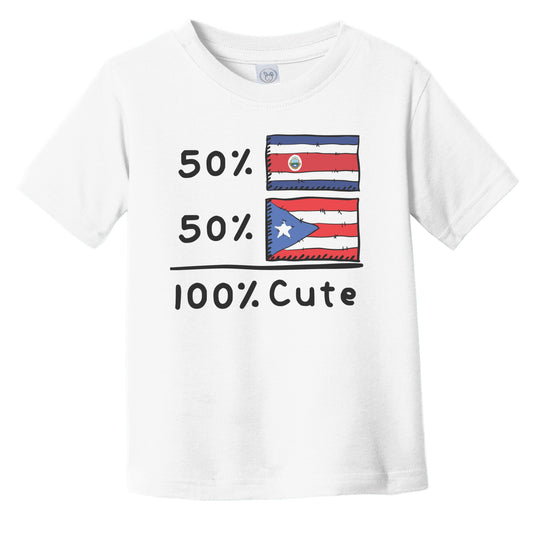 50% Costa Rican Plus 50% Puerto Rican Equals 100% Cute Costa Rica Puerto Rico Flags Infant Toddler T-Shirt