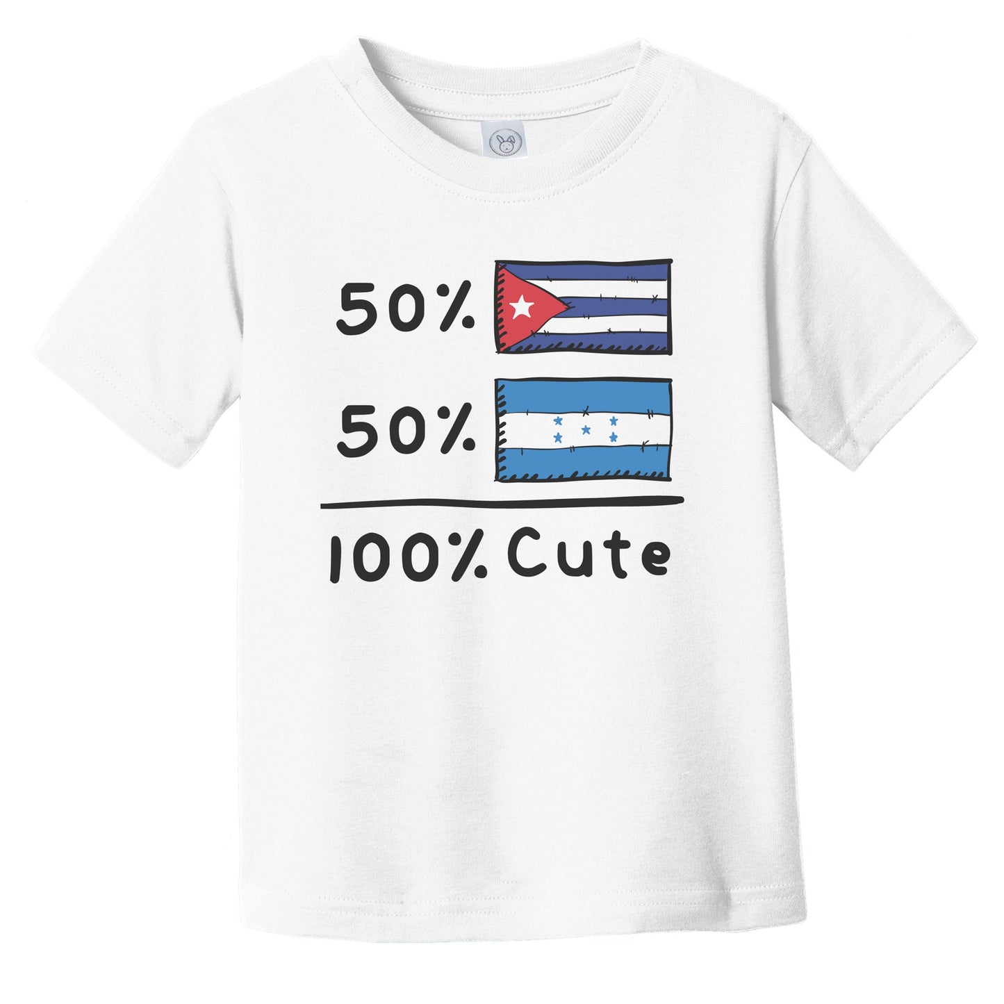 50% Cuban Plus 50% Honduran Equals 100% Cute Cuba Honduras Flags Infant Toddler T-Shirt