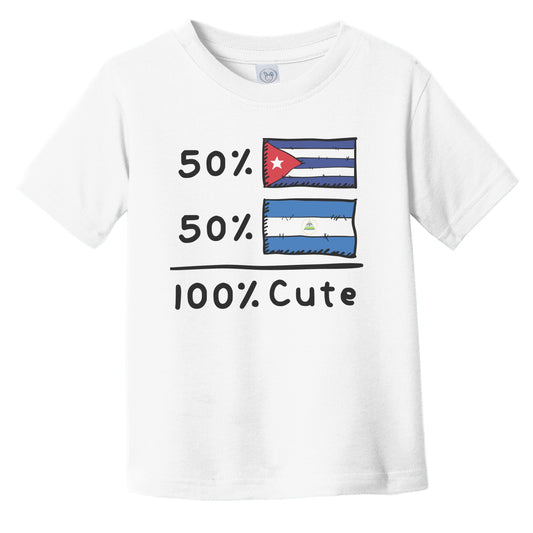 50% Cuban Plus 50% Nicaraguan Equals 100% Cute Cuba Nicaragua Flags Infant Toddler T-Shirt