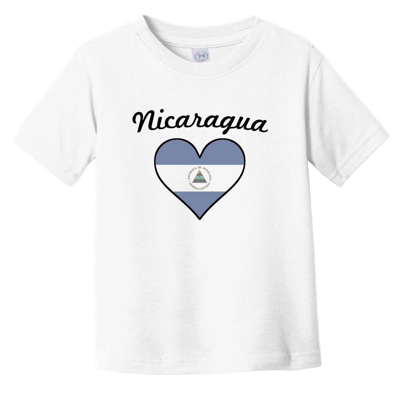 Nicaraguan Flag Heart Infant Toddler T-Shirt