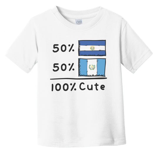 50% Salvadorian Plus 50% Guatemalan Equals 100% Cute El Salvador Guatemala Flags Infant Toddler T-Shirt