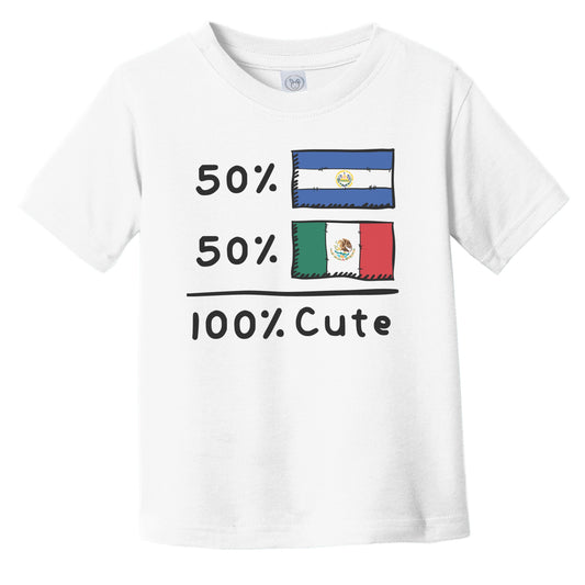 50% Salvadorian Plus 50% Mexican Equals 100% Cute El Salvador Mexico Flags Infant Toddler T-Shirt
