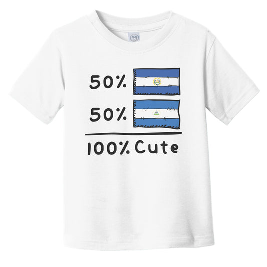 50% Salvadorian Plus 50% Nicaraguan Equals 100% Cute El Salvador Nicaragua Flags Infant Toddler T-Shirt