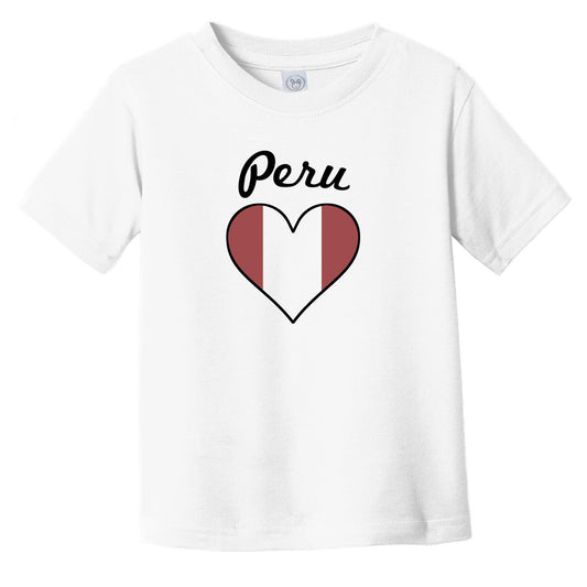 Peruvian Flag Heart Infant Toddler T-Shirt