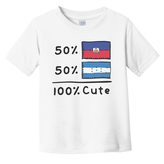 50% Haitian Plus 50% Honduran Equals 100% Cute Haiti Honduras Flags Infant Toddler T-Shirt